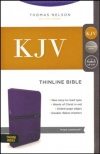 KJV Thinline Bible, Leathersoft Purple, Indexed